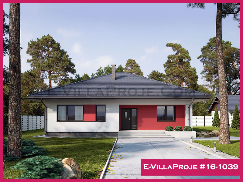 152 m² Tek Katlı 4+1 Çiftlik Çelik Yapı Villa (Ev Villa Proje #16 - 1039) Cephe Görünümü ve Kat Planı