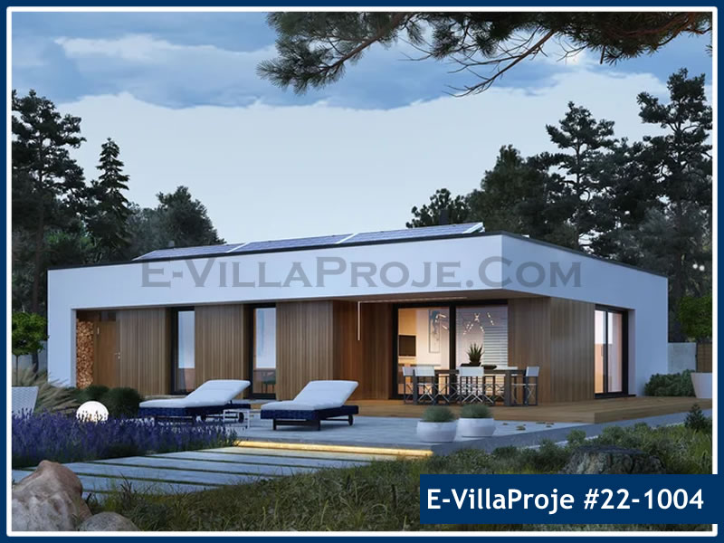 153 m² Tek Katlı 4+1 Bodrum Çelik Yapı Villa (Ev Villa Proje #22 - 1004) Cephe Görünümü ve Kat Planı