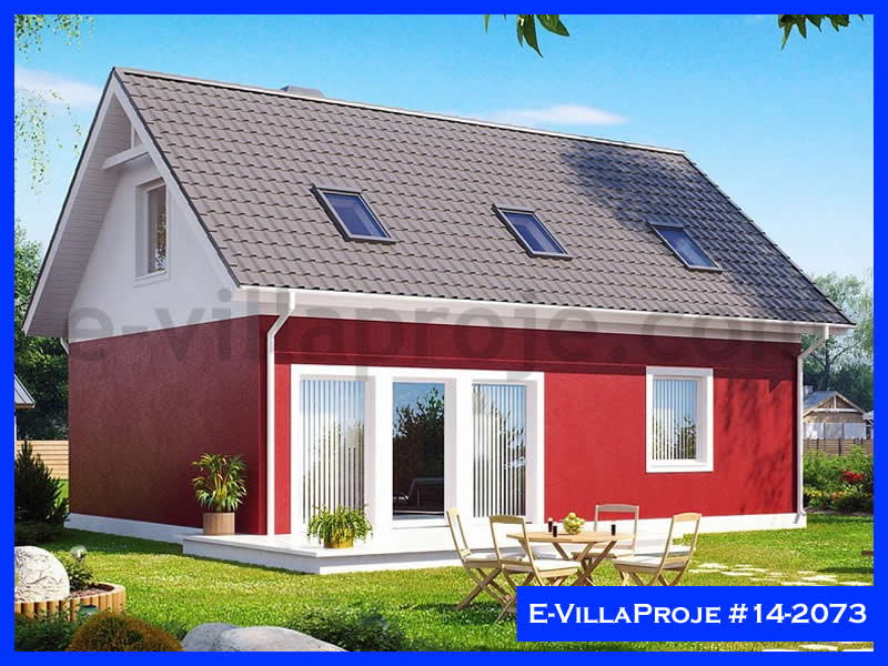 154 m² 2 Katlı (Dubleks) 4+1 Amerikan Çelik Yapı Villa (Ev Villa Proje #14 - 2073) Cephe Görünümü ve Kat Planı