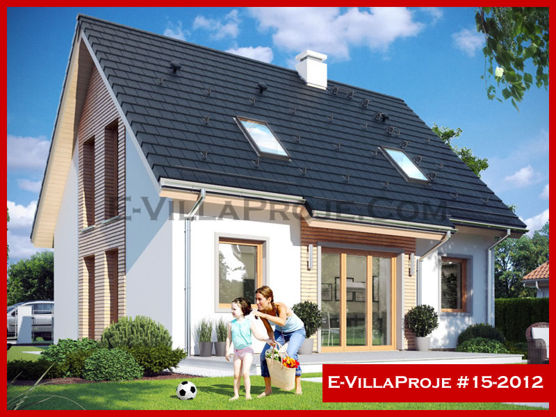 154 m² 2 Katlı (Dubleks) 4+1 Amerikan Çelik Yapı Villa (Ev Villa Proje #15 - 2012) Cephe Görünümü ve Kat Planı