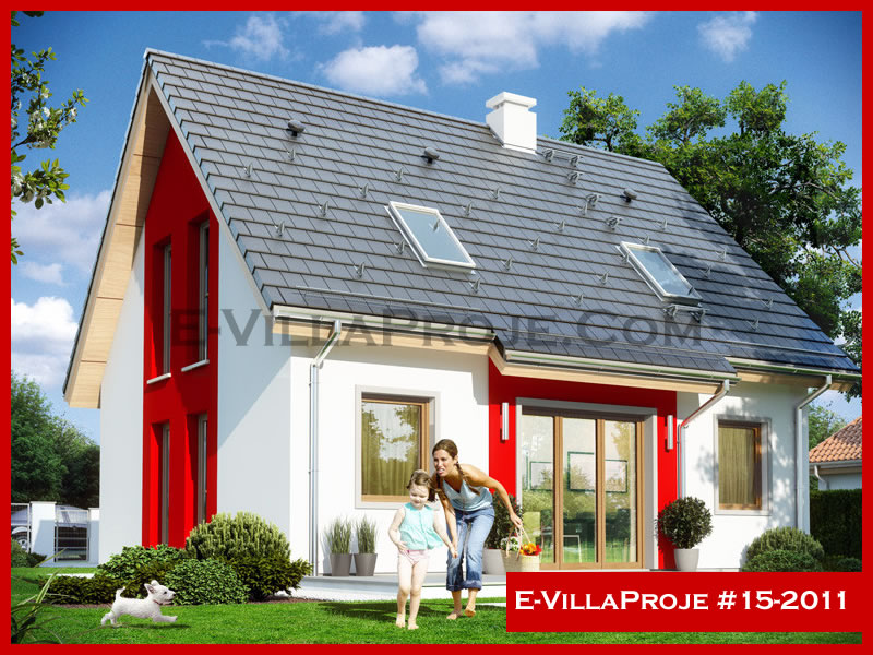 154 m² 2 Katlı (Dubleks) 4+1 Modern Çelik Yapı Villa (Ev Villa Proje #15 - 2011) Cephe Görünümü ve Kat Planı
