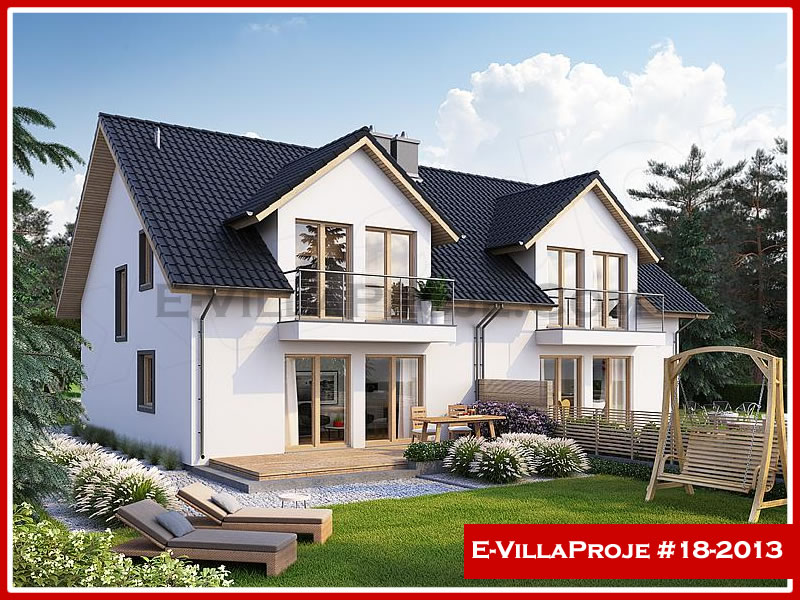 157 m² 2 Katlı (Dubleks) 4+1 İkiz Çelik Yapı Villa (Ev Villa Proje #18 - 2013) Cephe Görünümü ve Kat Planı