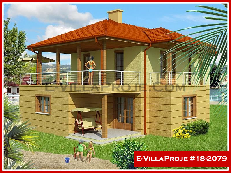 157 m² 2 Katlı (Dubleks) 4+1 Modern Çelik Yapı Villa (Ev Villa Proje #18 - 2079) Cephe Görünümü ve Kat Planı