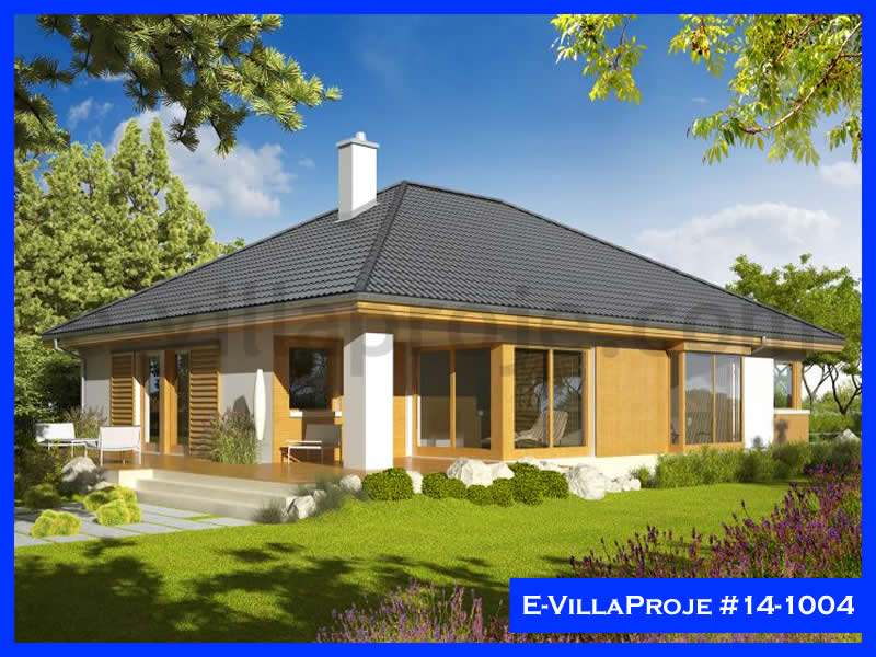 157 m² Tek Katlı 4+1 Özel Tasarım  Proje Çelik Yapı Villa (Ev Villa Proje #14 - 1004) Cephe Görünümü ve Kat Planı
