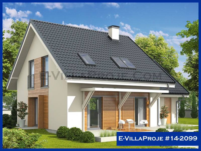 158 m² 2 Katlı (Dubleks) 4+1 Özel Tasarım  Proje Çelik Yapı Villa (Ev Villa Proje #14 - 2099) Cephe Görünümü ve Kat Planı