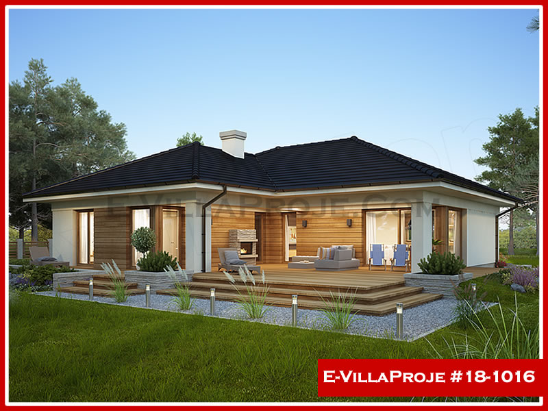 158 m² Tek Katlı 4+1 Geleneksel Çelik Yapı Villa (Ev Villa Proje #18 - 1016) Cephe Görünümü ve Kat Planı