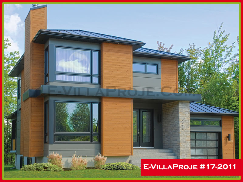 159 m² 2 Katlı (Dubleks) 4+1 Modern Çelik Yapı Villa (Ev Villa Proje #17 - 2011) Cephe Görünümü ve Kat Planı