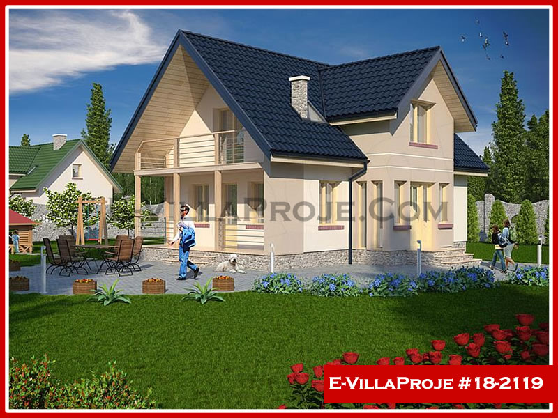 160 m² 2 Katlı (Dubleks) 4+1 Modern Çelik Yapı Villa (Ev Villa Proje #18 - 2119) Cephe Görünümü ve Kat Planı