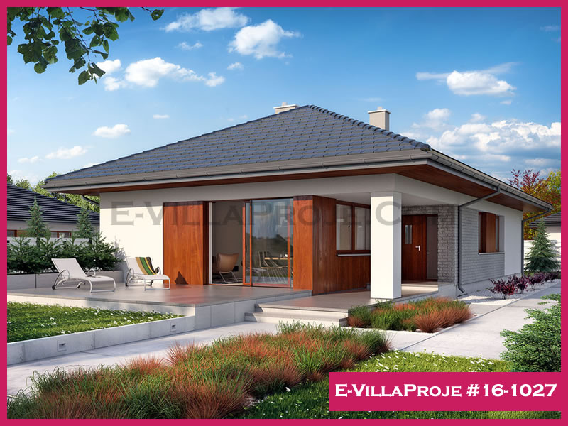 160 m² Tek Katlı 4+1 Modern Çelik Yapı Villa (Ev Villa Proje #16 - 1027) Cephe Görünümü ve Kat Planı