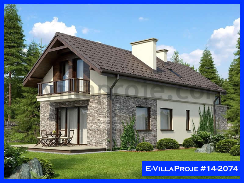 161 m² 2 Katlı (Dubleks) 4+1 Modern Çelik Yapı Villa (Ev Villa Proje #14 - 2074) Cephe Görünümü ve Kat Planı
