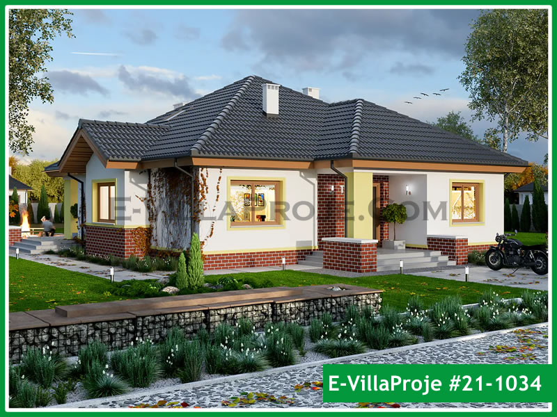 162 m² Tek Katlı 4+1 Ekonomik Çelik Yapı Villa (Ev Villa Proje #21 - 1034) Cephe Görünümü ve Kat Planı