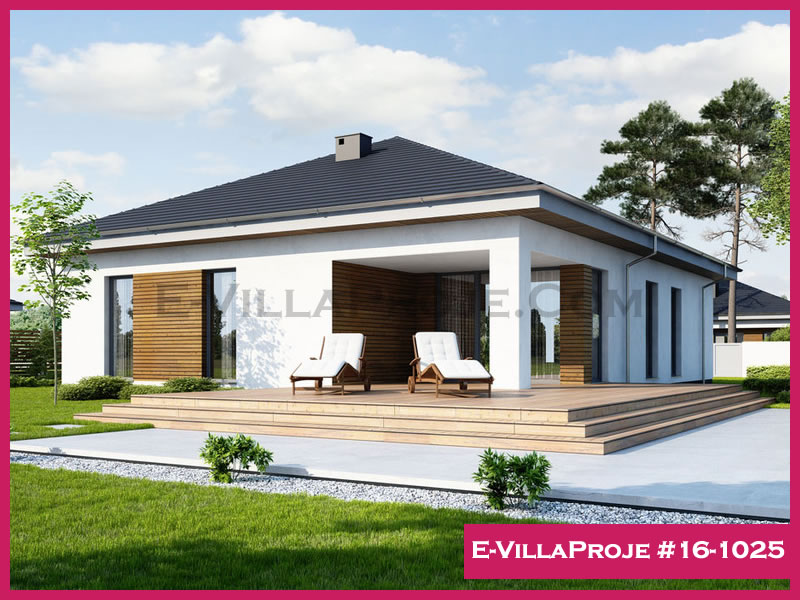 162 m² Tek Katlı 4+1 Modern Çelik Yapı Villa (Ev Villa Proje #16 - 1025) Cephe Görünümü ve Kat Planı