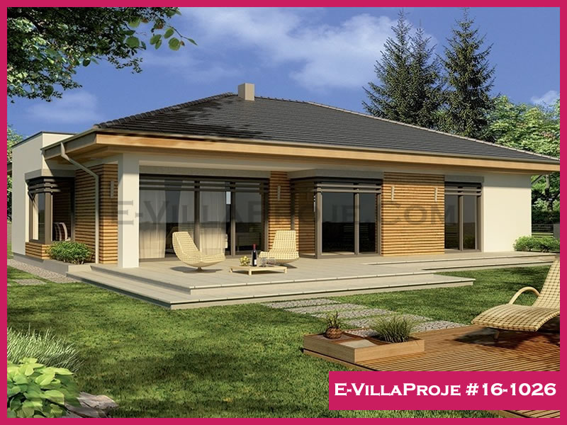 162 m² Tek Katlı 4+1 Modern Çelik Yapı Villa (Ev Villa Proje #16 - 1026) Cephe Görünümü ve Kat Planı