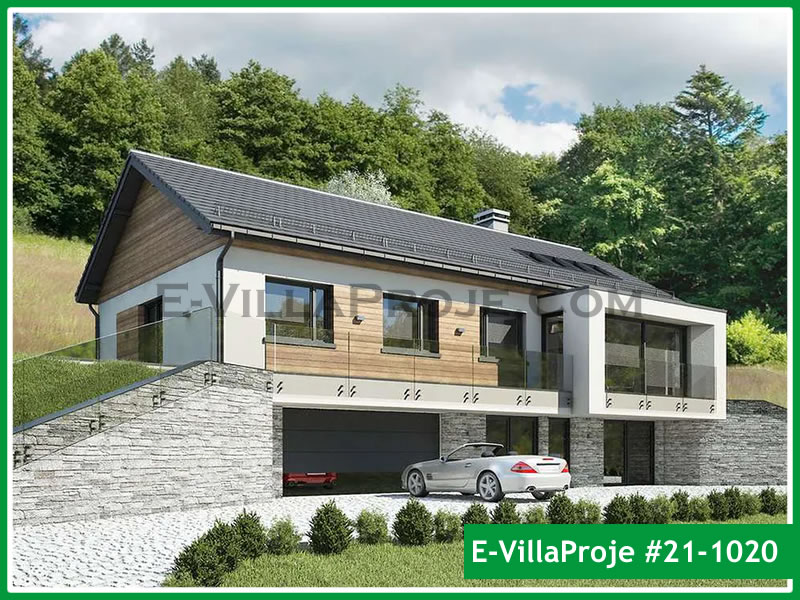 163 m² Tek Katlı 4+1 Çiftlik Çelik Yapı Villa (Ev Villa Proje #21 - 1020) Cephe Görünümü ve Kat Planı