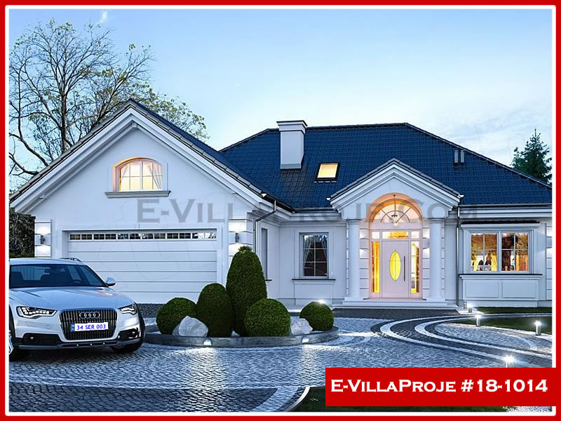 163 m² Tek Katlı 4+1 Modern Çelik Yapı Villa (Ev Villa Proje #18 - 1014) Cephe Görünümü ve Kat Planı
