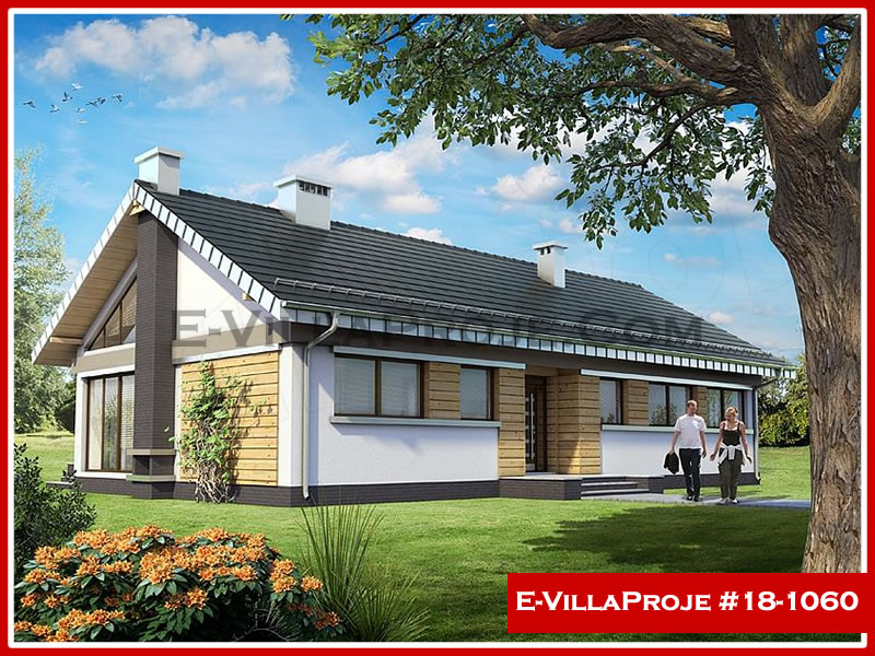163 m² Tek Katlı 4+1 Şehir Tarzı lar Çelik Yapı Villa (Ev Villa Proje #18 - 1060) Cephe Görünümü ve Kat Planı