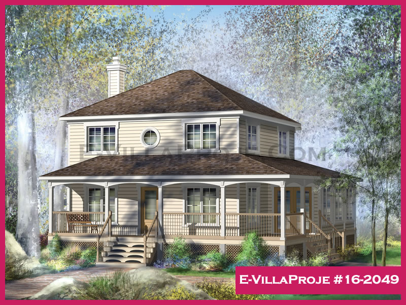 165 m² 2 Katlı (Dubleks) 4+1 Amerikan Çelik Yapı Villa (Ev Villa Proje #16 - 2049) Cephe Görünümü ve Kat Planı