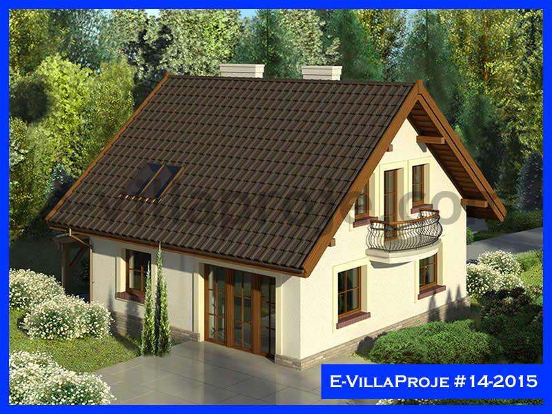 165 m² 2 Katlı (Dubleks) 4+1 Özel Tasarım  Proje Çelik Yapı Villa (Ev Villa Proje #14 - 2015) Cephe Görünümü ve Kat Planı
