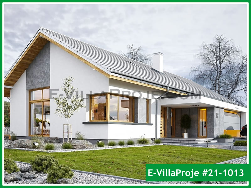 165 m² Tek Katlı 4+1 Modern Çelik Yapı Villa (Ev Villa Proje #21 - 1013) Cephe Görünümü ve Kat Planı