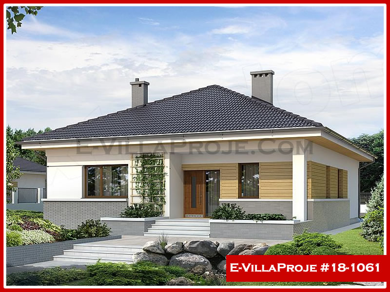 165 m² Tek Katlı 4+1 Ekonomik Çelik Yapı Villa (Ev Villa Proje #18 - 1061) Cephe Görünümü ve Kat Planı