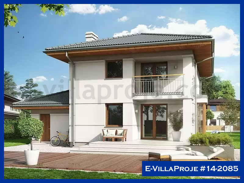 166 m² 2 Katlı (Dubleks) 4+1 Çiftlik Çelik Yapı Villa (Ev Villa Proje #14 - 2085) Cephe Görünümü ve Kat Planı