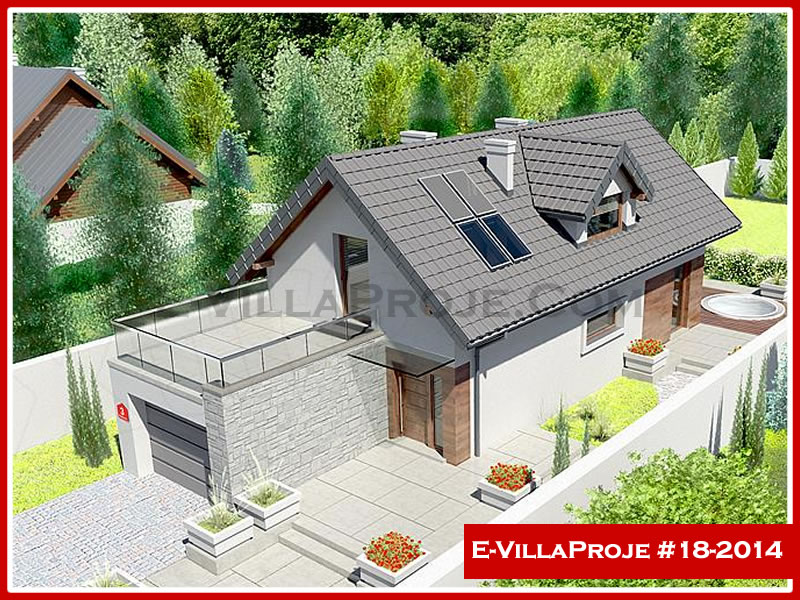 166 m² 2 Katlı (Dubleks) 4+1 Havuzlu Çelik Yapı Villa (Ev Villa Proje #18 - 2014) Cephe Görünümü ve Kat Planı
