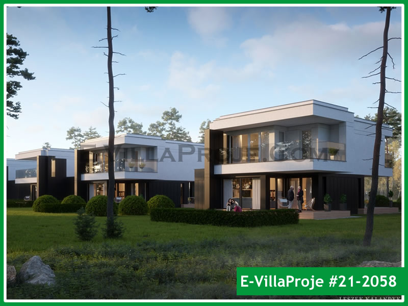 168 m² 2 Katlı (Dubleks) 4+1 Modern Çelik Yapı Villa (Ev Villa Proje #21 - 2058) Cephe Görünümü ve Kat Planı