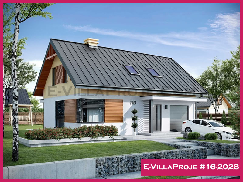 168 m² 2 Katlı (Dubleks) 4+1 Modern Çelik Yapı Villa (Ev Villa Proje #16 - 2028) Cephe Görünümü ve Kat Planı