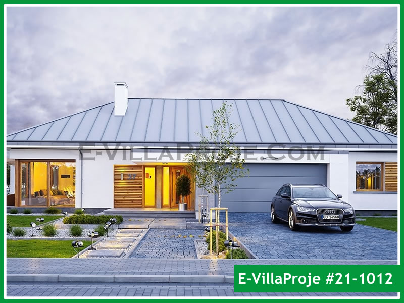 168 m² Tek Katlı 4+1 Modern Çelik Yapı Villa (Ev Villa Proje #21 - 1012) Cephe Görünümü ve Kat Planı