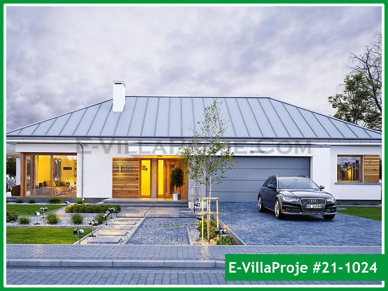169 m² Tek Katlı 4+1 Ekonomik Çelik Yapı Villa (Ev Villa Proje #21 - 1024) Cephe Görünümü ve Kat Planı
