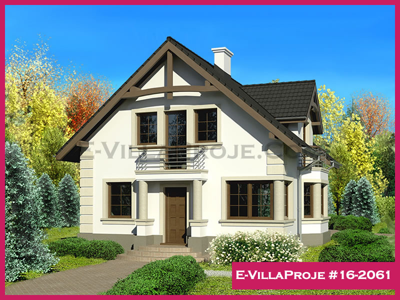 170 m² 2 Katlı (Dubleks) 4+1 Taş Çelik Yapı Villa (Ev Villa Proje #16 - 2061) Cephe Görünümü ve Kat Planı