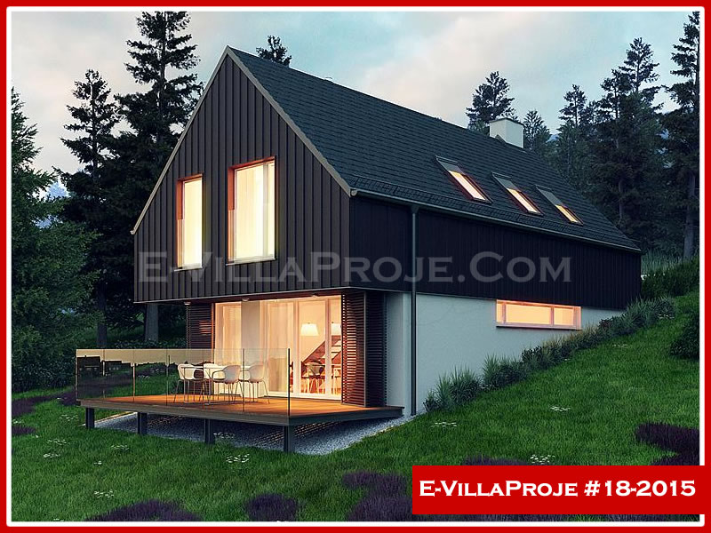 171 m² 2 Katlı (Dubleks) 4+1 Çiftlik Çelik Yapı Villa (Ev Villa Proje #18 - 2015) Cephe Görünümü ve Kat Planı
