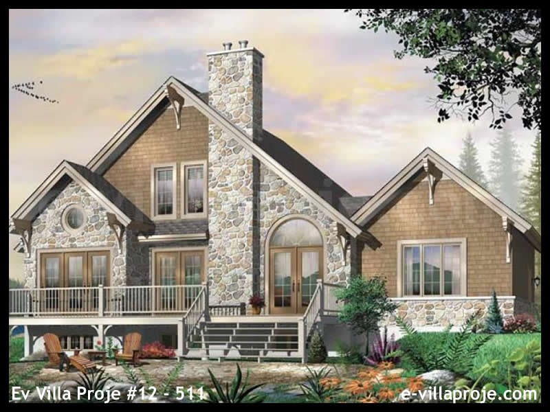 172 m² 2 Katlı (Dubleks) 4+1 Çiftlik Çelik Yapı Villa (Ev Villa Proje #12 - 511) Cephe Görünümü ve Kat Planı