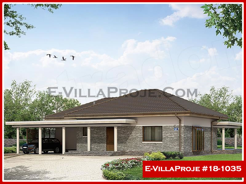 172 m² Tek Katlı 4+1 Şehir Tarzı lar Çelik Yapı Villa (Ev Villa Proje #18 - 1035) Cephe Görünümü ve Kat Planı