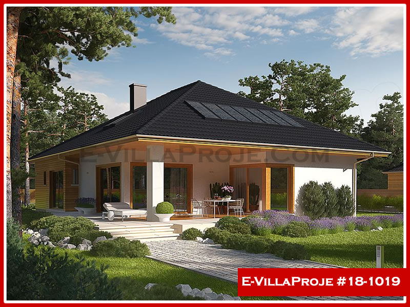 173 m² Tek Katlı 4+1 Geleneksel Çelik Yapı Villa (Ev Villa Proje #18 - 1019) Cephe Görünümü ve Kat Planı