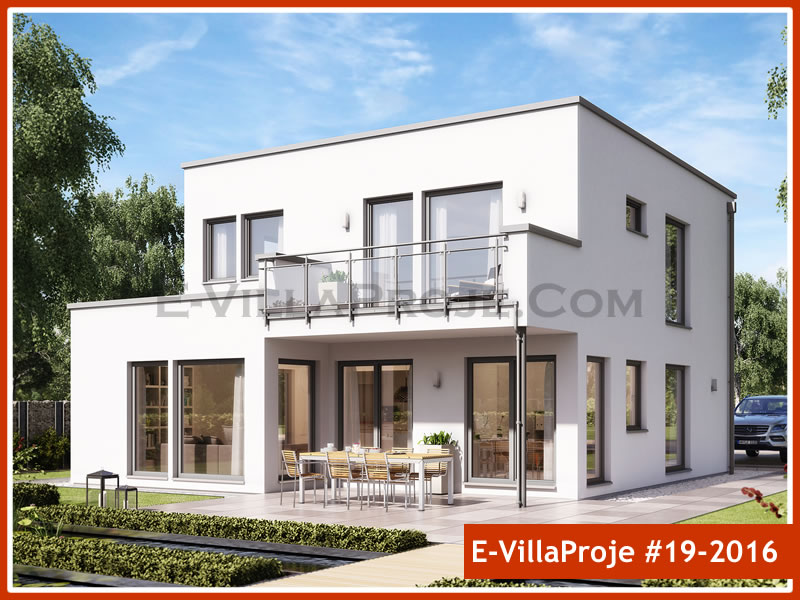 174 m² 2 Katlı (Dubleks) 4+1 Bodrum Çelik Yapı Villa (Ev Villa Proje #19 - 2016) Cephe Görünümü ve Kat Planı