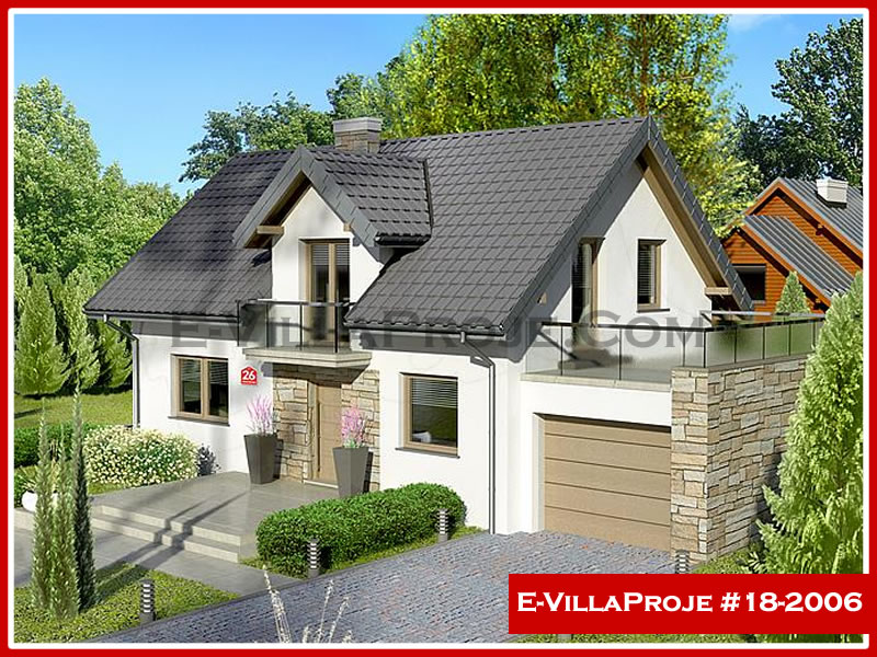 174 m² 2 Katlı (Dubleks) 4+1 Modern Çelik Yapı Villa (Ev Villa Proje #18 - 2006) Cephe Görünümü ve Kat Planı