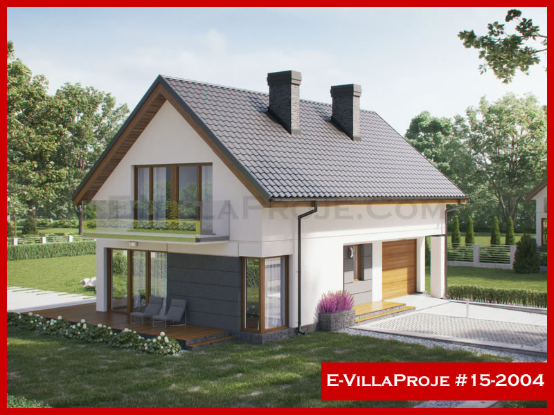 174 m² 2 Katlı (Dubleks) 4+1 Modern Çelik Yapı Villa (Ev Villa Proje #15 - 2004) Cephe Görünümü ve Kat Planı