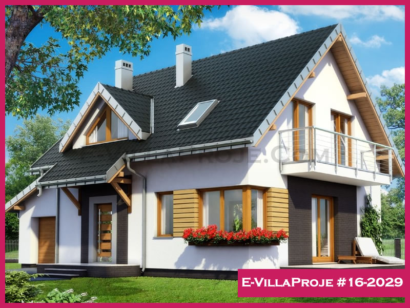 174 m² 2 Katlı (Dubleks) 4+1 Modern Çelik Yapı Villa (Ev Villa Proje #16 - 2029) Cephe Görünümü ve Kat Planı