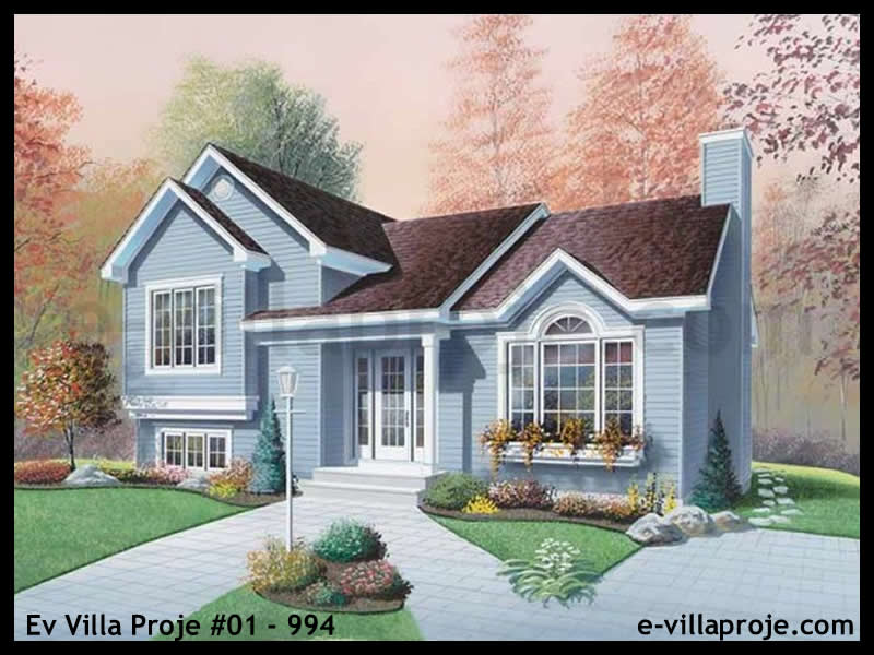 175 m² 2 Katlı (Dubleks) 4+1 Amerikan Çelik Yapı Villa (Ev Villa Proje #01 - 994) Cephe Görünümü ve Kat Planı
