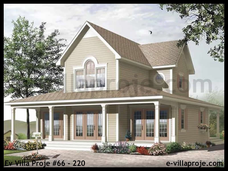 176 m² 2 Katlı (Dubleks) 4+1 Geleneksel Çelik Yapı Villa (Ev Villa Proje #66 - 220) Cephe Görünümü ve Kat Planı