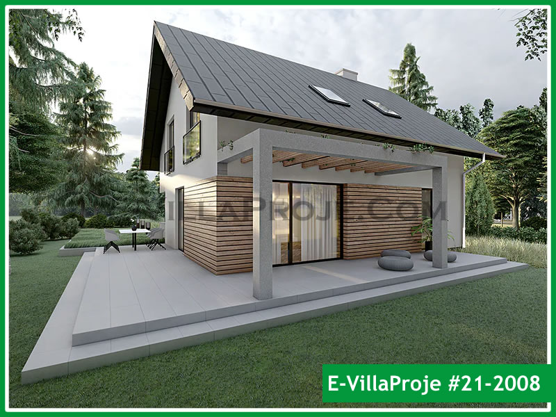 176 m² 2 Katlı (Dubleks) 4+1 Modern Çelik Yapı Villa (Ev Villa Proje #21 - 2008) Cephe Görünümü ve Kat Planı