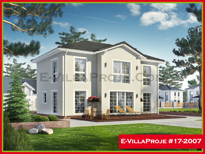 177 m² 2 Katlı (Dubleks) 4+1 Modern Çelik Yapı Villa (Ev Villa Proje #17 - 2007) Cephe Görünümü ve Kat Planı