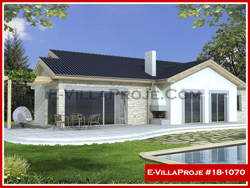 177 m² Tek Katlı 4+1 Modern Çelik Yapı Villa (Ev Villa Proje #18 - 1070) Cephe Görünümü ve Kat Planı