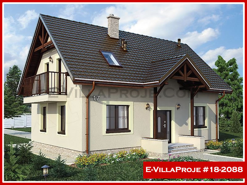 178 m² 2 Katlı (Dubleks) 4+1 Özel Tasarım  Proje Çelik Yapı Villa (Ev Villa Proje #18 - 2088) Cephe Görünümü ve Kat Planı