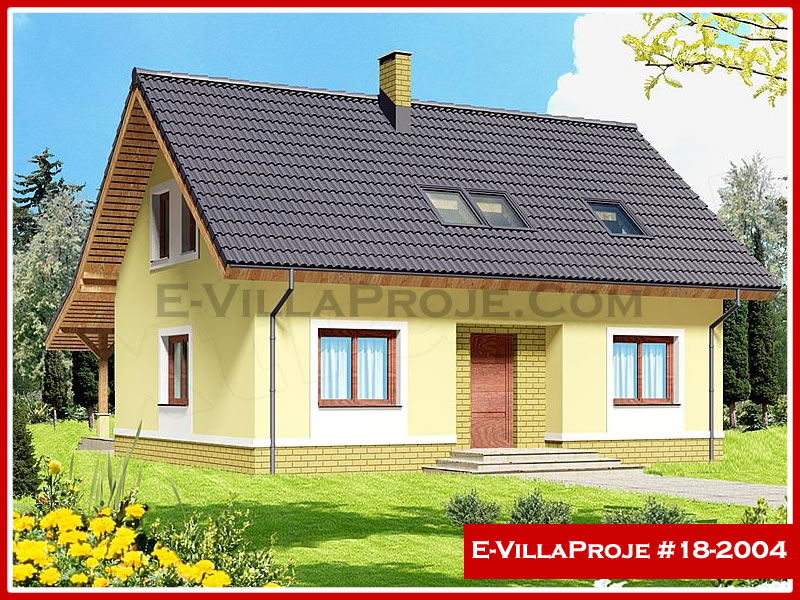 179 m² 2 Katlı (Dubleks) 4+1 Amerikan Çelik Yapı Villa (Ev Villa Proje #18 - 2004) Cephe Görünümü ve Kat Planı