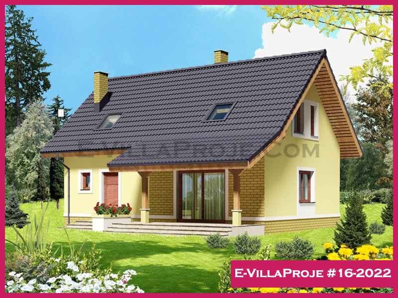 179 m² 2 Katlı (Dubleks) 4+1 Amerikan Çelik Yapı Villa (Ev Villa Proje #16 - 2022) Cephe Görünümü ve Kat Planı