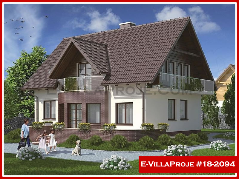 179 m² 2 Katlı (Dubleks) 4+1 Şehir Tarzı lar Çelik Yapı Villa (Ev Villa Proje #18 - 2094) Cephe Görünümü ve Kat Planı