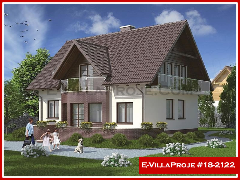 179 m² Tek Katlı 4+1 Amerikan Çelik Yapı Villa (Ev Villa Proje #18 - 2122) Cephe Görünümü ve Kat Planı