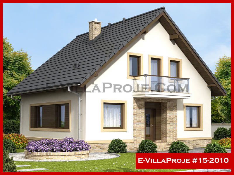 180 m² 2 Katlı (Dubleks) 5+1 Amerikan Çelik Yapı Villa (Ev Villa Proje #15 - 2010) Cephe Görünümü ve Kat Planı